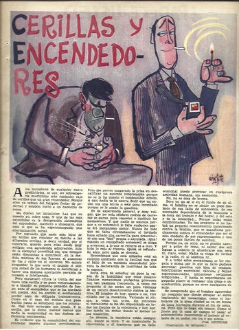 LAMINA 40928: Cerillas y encendedores, ilustracion de Mingote
