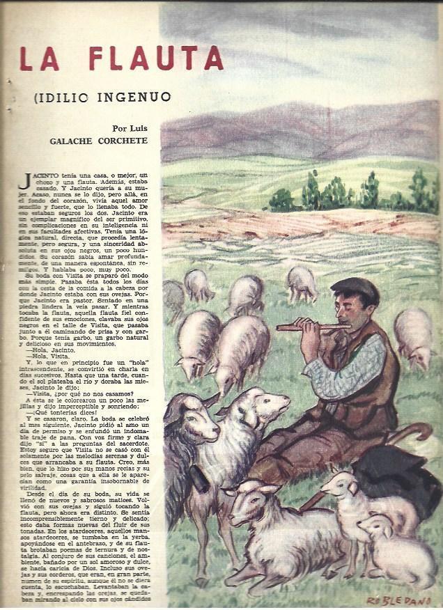 LAMINA 40926: La flauta, ilustracion de Robledano