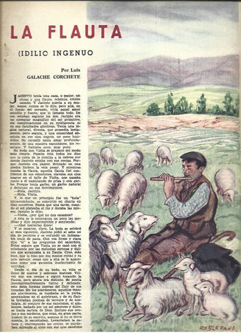 LAMINA 40926: La flauta, ilustracion de Robledano