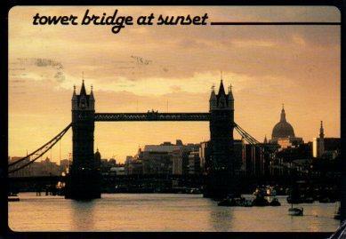 POSTAL PV13418: Tower Bridge at sunset, London