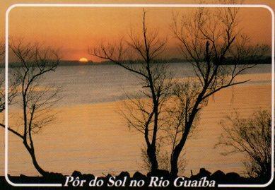 POSTAL PV13399: Por do Sol no Rio Guaiba, Porto Alegre Brasil