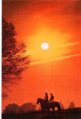 POSTAL PV13461: Pasea a caballo al atardecer