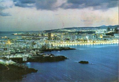 POSTAL PV13341: Las Palmas vista nocturna, Gran Canaria