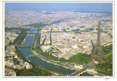 POSTAL PV13352: Torre Eiffel y el Sena vista aerea