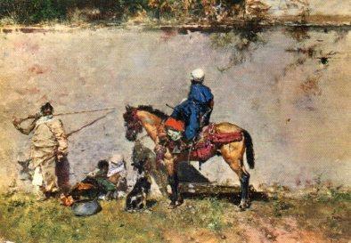 POSTAL PV13356: Escena moruna en Tanger por M. Fortuny