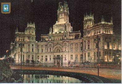 POSTAL PV13362: Palacio de Comuniciaciones vista noctura, Madrid