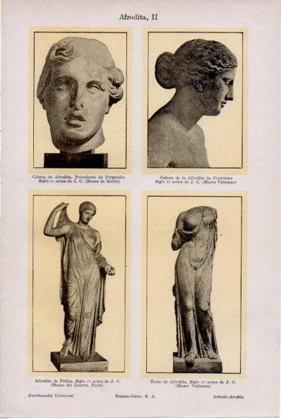 LAMINA ESPASA V52171: Esculturas representando a Afrodita
