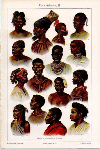 LAMINA ESPASA V52160: Tipos de Africa II