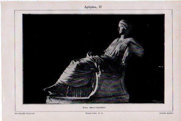 LAMINA ESPASA V52202: Agripina en el Museo Capitolino de Roma