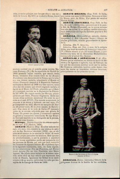 LAMINA ESPASA V52194: Estatua de San Bartolome por Marco de Agrate