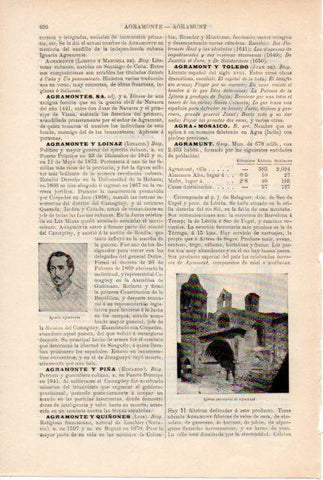 LAMINA ESPASA V52192: Iglesia de Agramunt e Ignacio Agramonte