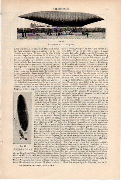 LAMINA ESPASA V52151: Dirigible Le Jaune de Labaudy 1903