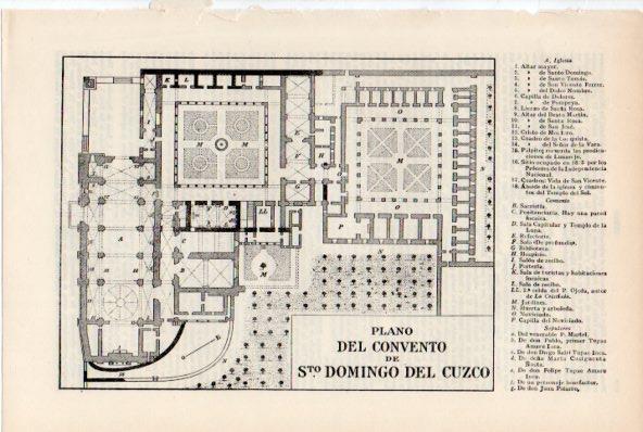 LAMINA ESPASA V52109: Plano del convento de Santo Domingo del Cuzco
