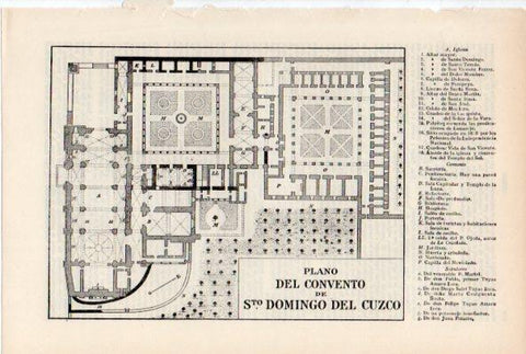 LAMINA ESPASA V52109: Plano del convento de Santo Domingo del Cuzco