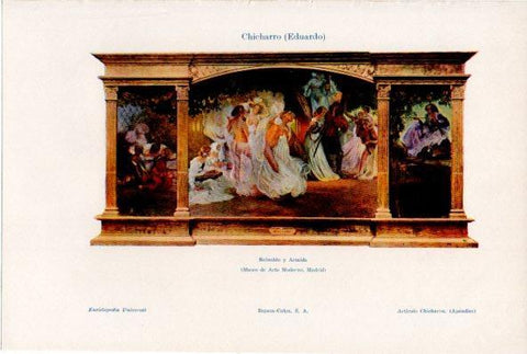 LAMINA ESPASA V52124: Reinaldo y Armida por Eduardo Chicharro