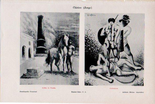 LAMINA ESPASA V52134: Orillas de Tesalia y Gladiadores por Jorgue Chirico