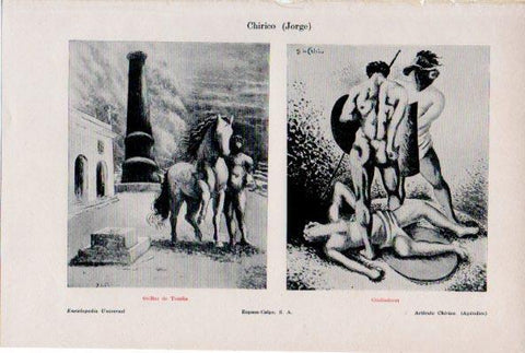 LAMINA ESPASA V52134: Orillas de Tesalia y Gladiadores por Jorgue Chirico