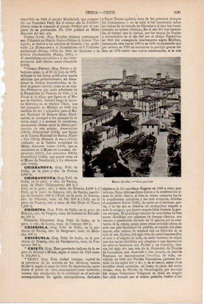 LAMINA ESPASA V52126: Vista parcial de Chieti, Italia