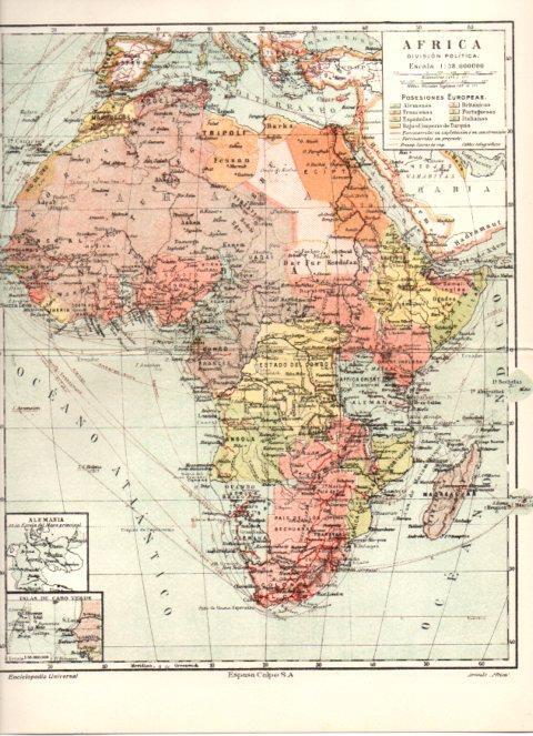 LAMINA ESPASA V52287: Mapa division politica de Africa