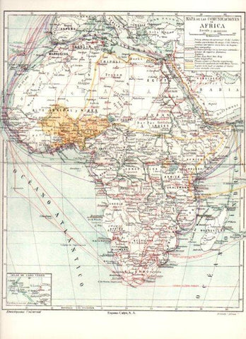 LAMINA ESPASA V52286: Mapa de las comunicaciones de Africa