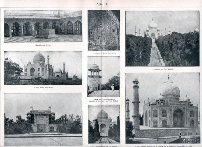 LAMINA ESPASA V52283: Vistas del Taj Mahal, India