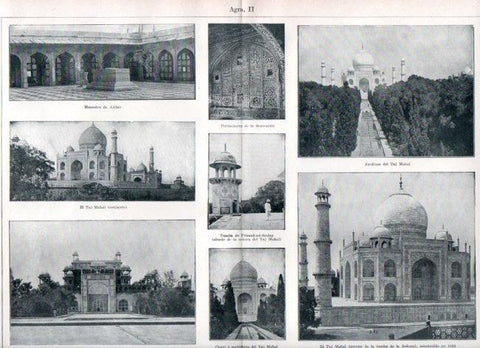 LAMINA ESPASA V52283: Vistas del Taj Mahal, India