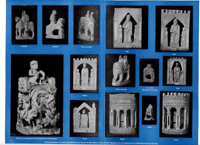 LAMINA ESPASA V52282: Piezas de ajedrez de la Abadia de Saint Denis