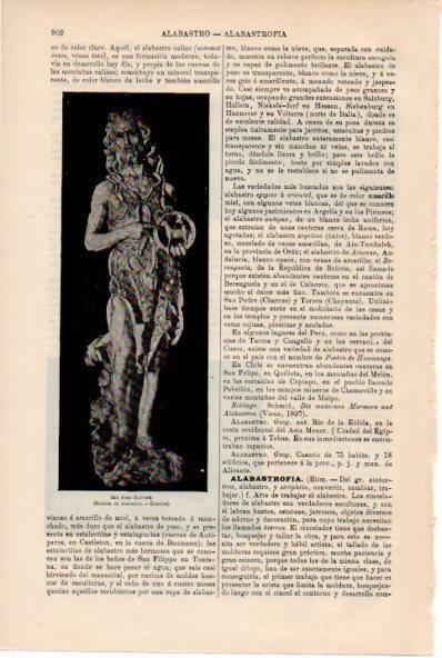 LAMINA ESPASA V52275: Estatua de San Juan Bautista, Escorial