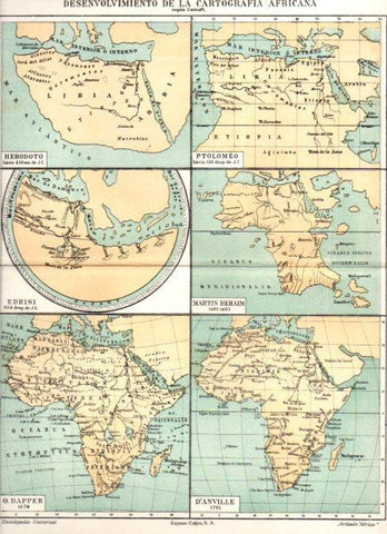 LAMINA ESPASA V52288: Mapas desenvolvimiento de la cartografia de Africa
