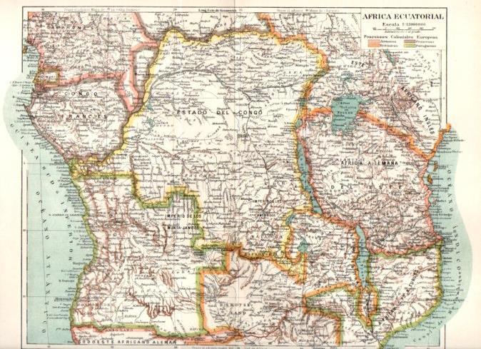 LAMINA ESPASA V52290: Mapa de Africa ecuatorial
