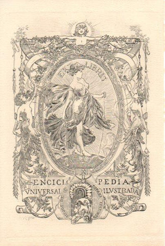LAMINA ESPASA V52310: Frontispicio Enciclopedia Universal Ilustrada Espasa