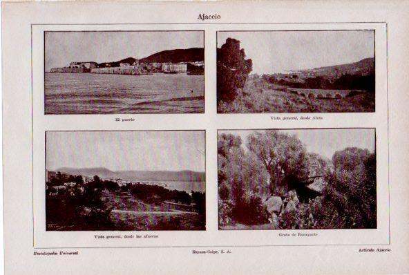 LAMINA ESPASA V52264: Vistas de Ajaccio, Francia