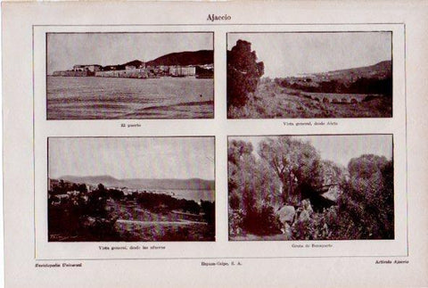 LAMINA ESPASA V52264: Vistas de Ajaccio, Francia