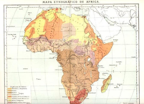 LAMINA ESPASA V52294: Mapa etnografico de Africa
