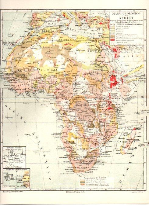LAMINA ESPASA V52292: Mapa geologico de Africa