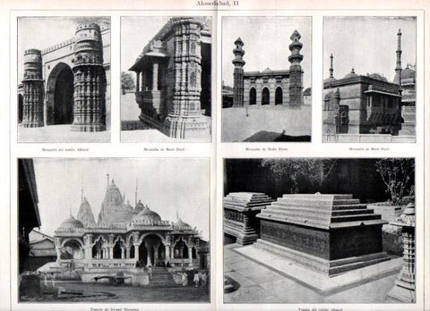 LAMINA ESPASA V52303: Mezquitas y templo en Ahmedabad