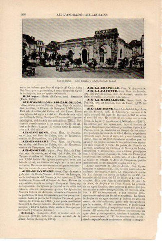 LAMINA ESPASA V52263: Arco y establecimiento termal en Aix-les-Bains