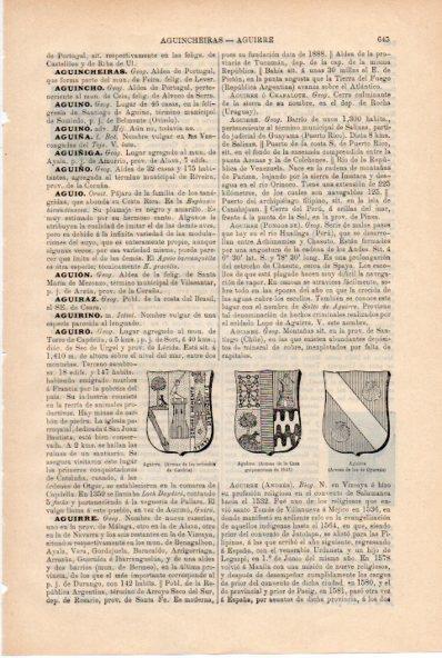 LAMINA ESPASA V52233: Escudo de armas de Aguirre