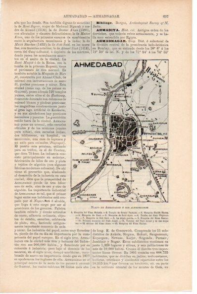 LAMINA ESPASA V52246: Plano de Ahmedabad, India