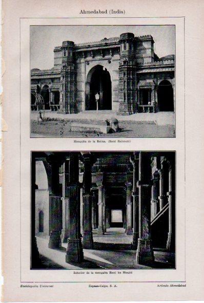 LAMINA ESPASA V52245: Mezquita de la Reina en Ahmedabad India