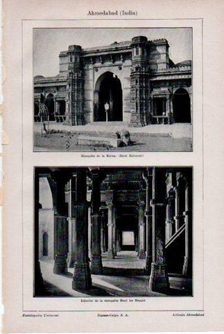 LAMINA ESPASA V52245: Mezquita de la Reina en Ahmedabad India