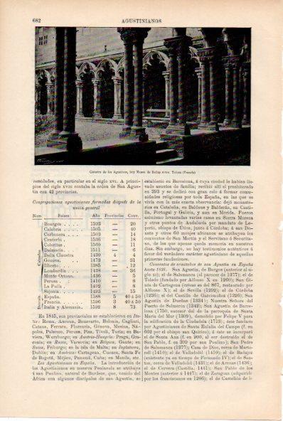 LAMINA ESPASA V52243: Claustro de los Agustinos en Tolosa, Francia