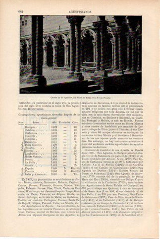 LAMINA ESPASA V52243: Claustro de los Agustinos en Tolosa, Francia