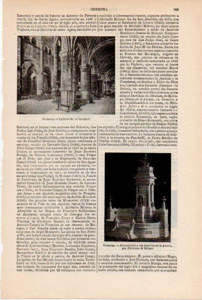 LAMINA ESPASA V52095: Interior Catedral de Cremona, Italia
