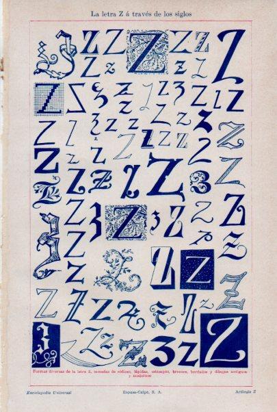 LAMINA ESPASA V51946: La letra Z a traves de los siglos