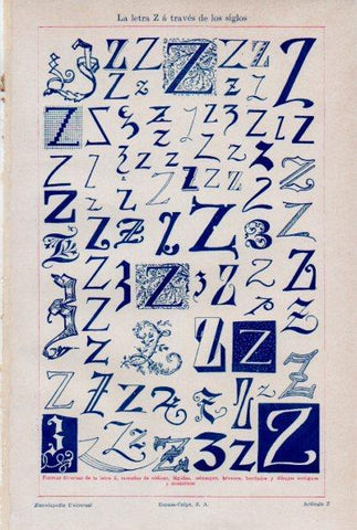 LAMINA ESPASA V51946: La letra Z a traves de los siglos