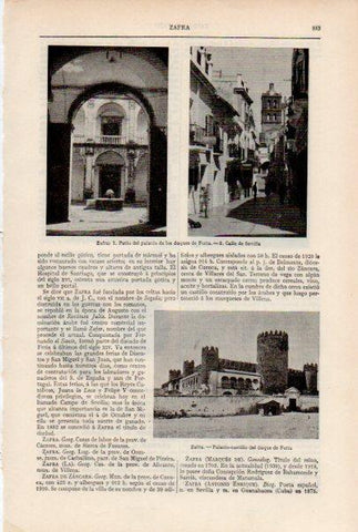 LAMINA ESPASA V51939: Palacio del duque de Feria en Zafra, Badajoz
