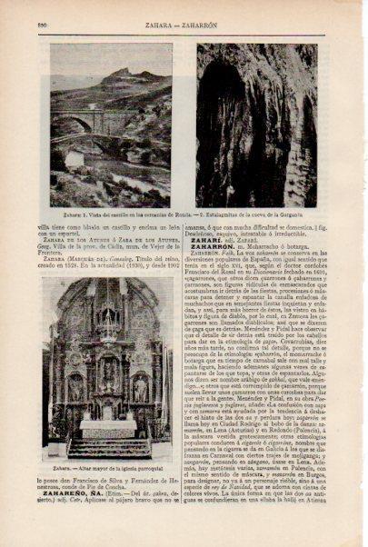LAMINA ESPASA V51937: Altar de la iglesia de Zahara, Cadiz