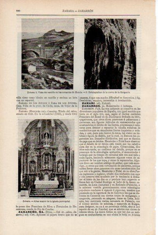 LAMINA ESPASA V51937: Altar de la iglesia de Zahara, Cadiz