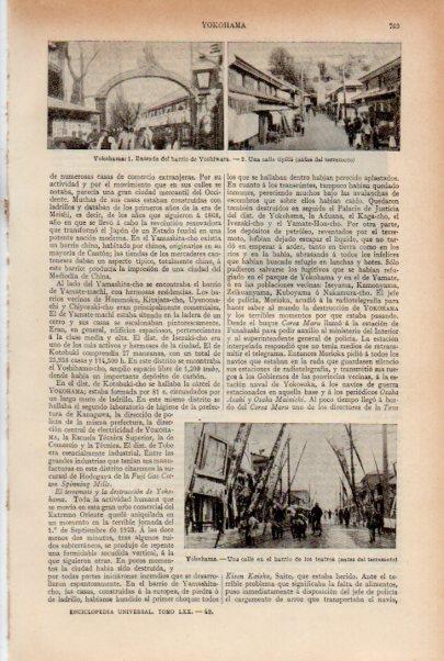 LAMINA ESPASA V51934: Barrios de Yoshiwara y de los teatros en Yokohama, Japon